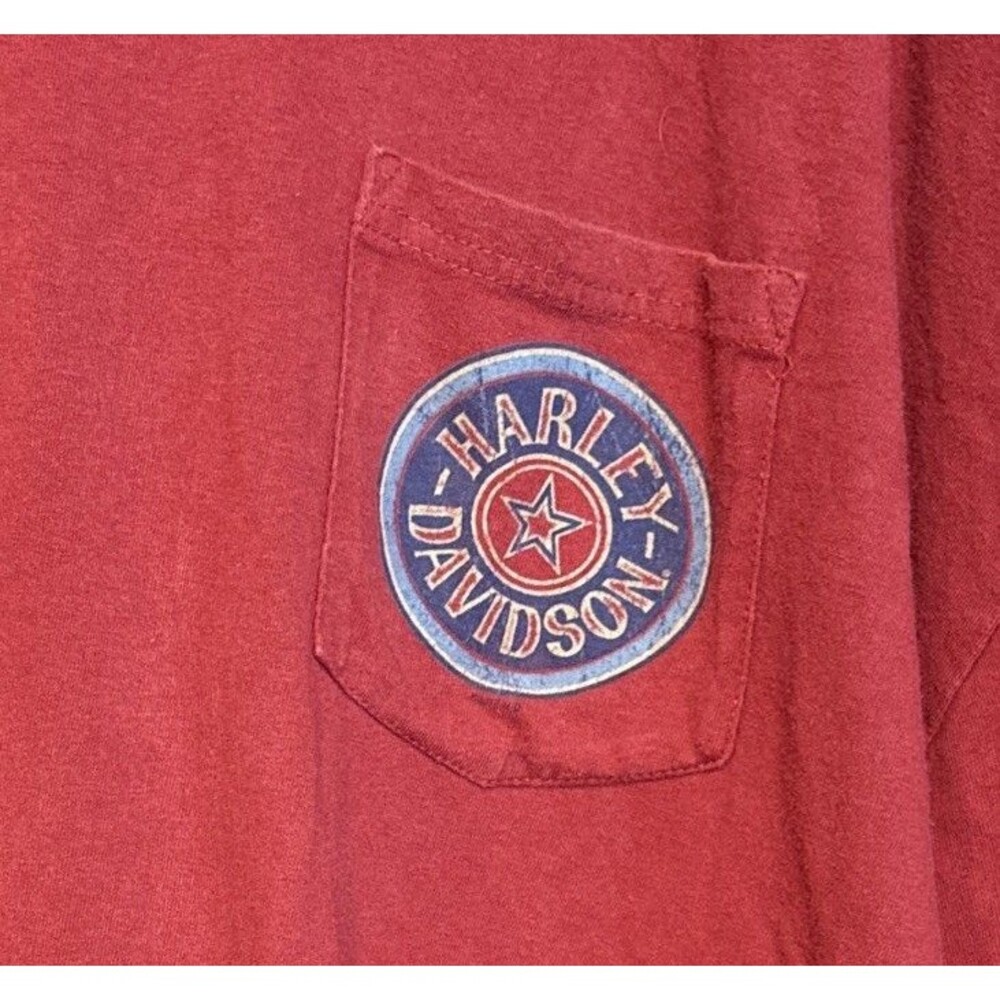 Harley Davidson Red Pocket T-Shirt Men’s 4XL Oconomowoc, Wisconsin HD - Picture 2 of 16